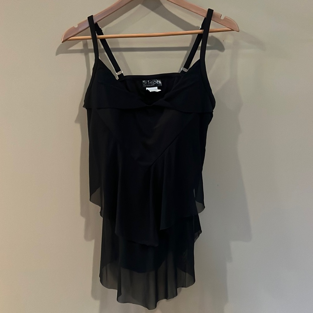 St. Tropez Black Swimwear Tankini Top